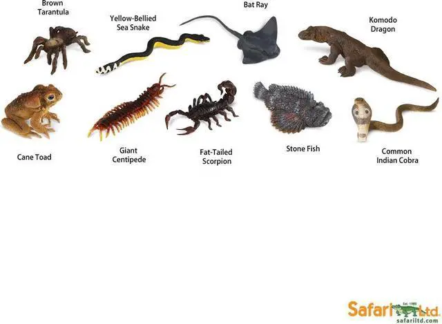 Alt view image 7 of 12 - Plastic Miniatures In Toobs-Venomous Creatures