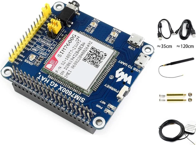Alt view image 7 of 7 - 4G/3G/2G/GSM/GPRS/GNSS HAT for Raspberry Pi 4B/3B+/3B/2B/Zero/Zero W/WH and Jetson Nano/Ard/STM32,Based on SIM7600G-H,Support LTE CAT4 up to 150Mbps Wireless Communication etc (Globally Applicable)