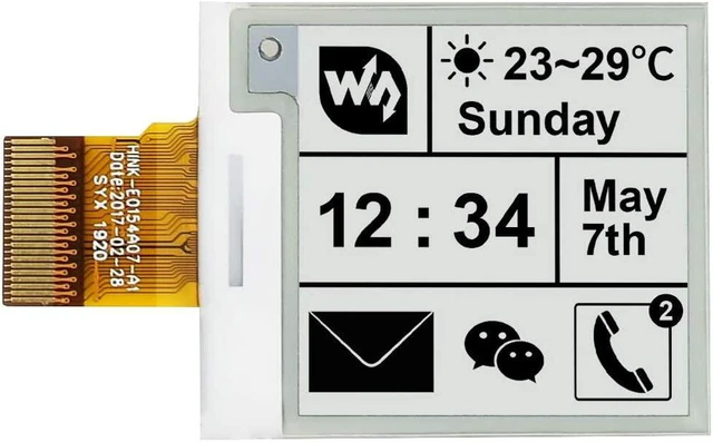 Main image of Waveshare 1.54inch e-Paper Display Module, 200x200 Resolution, Compatible with Raspberry/STM32