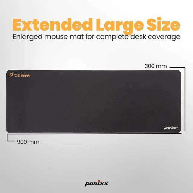 Alt view image 2 of 7 - Perixx DX-2000XXL DX-2000 XXL Gaming Mouse Pad, Water Repellent Stitched Edge Cloth Mouse Mat, Black, Extended XXL