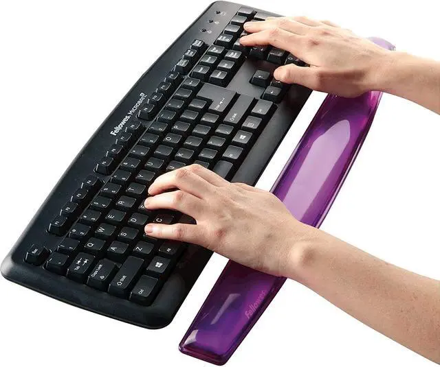 Alt view image 2 of 3 - Fellowes Gel Crystals Wrist Rest, Purple (91437)