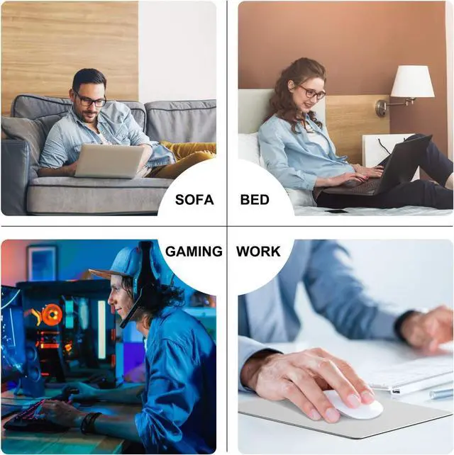 Alt view image 7 of 7 - Mouse Pad Silver Hard Metal Aluminum Mouse Pad Premium Dual-Side Waterproof Fast and Accurate Control Mousepad for Office Home and Gaming Small Size 9×7