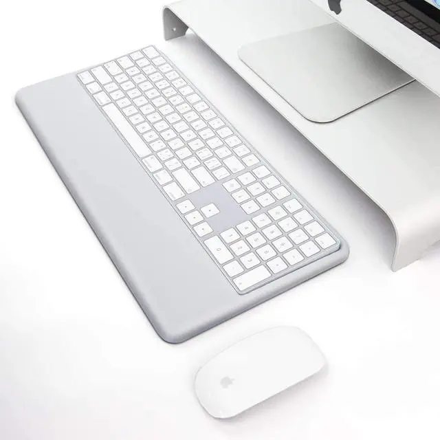 Alt view image 7 of 7 - Wrist Rest Ergonomic Keyboard Stand Compatible with Wireless Magic Keyboard 2 with Numeric Keypad (Gray Silicone)