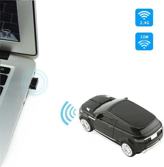 Alt view image 7 of 7 - 3C Light Car Mouse Wireless 2.4GHz Cool Sport SUV Car Shape Mouse Optical Mice 1600 DPI with USB Receiver Suitable for PC/Computer/Laptop (Black)