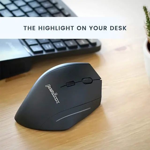 Alt view image 5 of 7 - Perixx PERIMICE-608 Wireless Vertical Mouse, 6 Button, 800/1000/1600 DPI, Right Handed Design