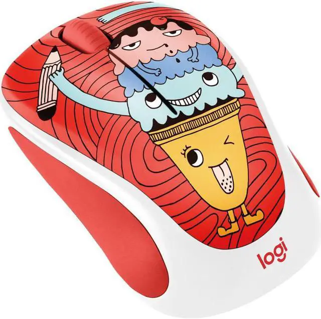 Alt view image 3 of 7 - Logitech Doodle Collection M238 Mouse - Optical - Wireless - 3 Button(s) - Triple Scoop
