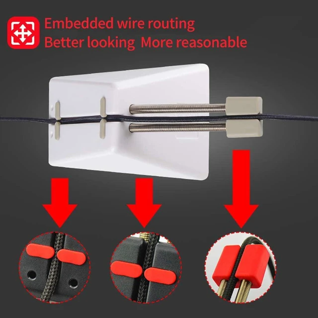 Alt view image 4 of 7 - HOTLINEGAMES Mouse Bungee Mouse Cord Clip Cord Management System Fixer Holder for Esports FPS Game (3.0 New White)