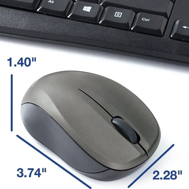 Alt view image 3 of 7 - Verbatim Wireless Silent Mouse & Keyboard Combo - 2.4GHz with Nano Receiver - Ergonomic, Noiseless, and Silent for Mac and Windows - Graphite (99779)