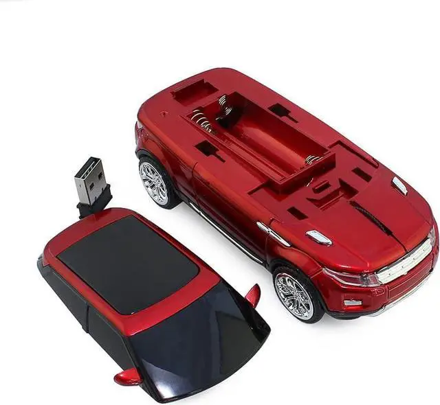 Alt view image 6 of 6 - Noiseless Wireless Car Mouse, 3D Optical Mouse for Desktop Laptop PC Computer Mouse, 2.4GHz 1000DPI Mouse for LH (Red)