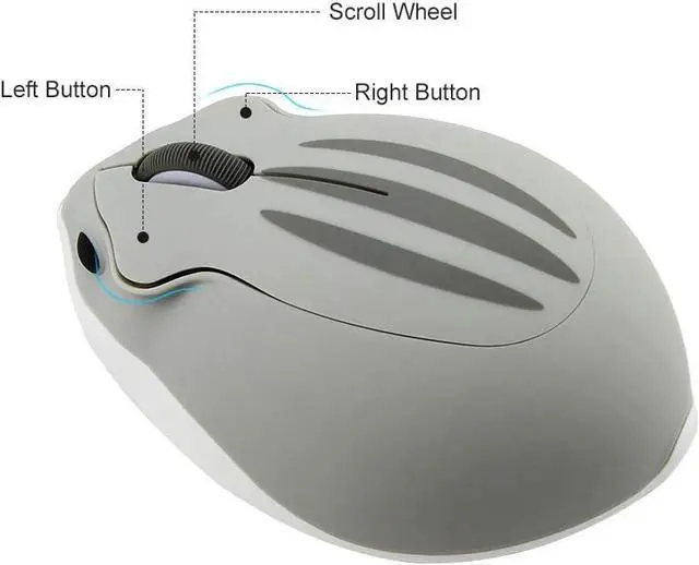 Alt view image 3 of 7 - Cute Hamster Mouse,Wireless Mouse 2.4 Ghz 1200 DPI Less Noise Cartoon Animal Shape Portable Optical Mice with USB Receiver for Notebook Windows Computer PC Laptop Gift Kids(Gray)