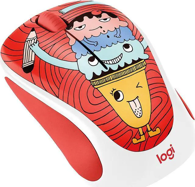 Alt view image 2 of 7 - Logitech Doodle Collection M238 Mouse - Optical - Wireless - 3 Button(s) - Triple Scoop