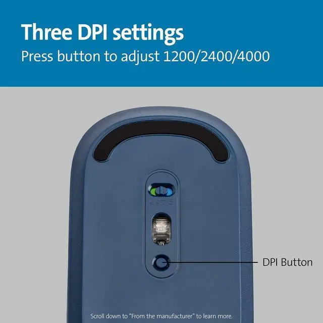 Alt view image 5 of 7 - Kensington SureTrack Dual Wireless Mouse- Blue (K75350WW)