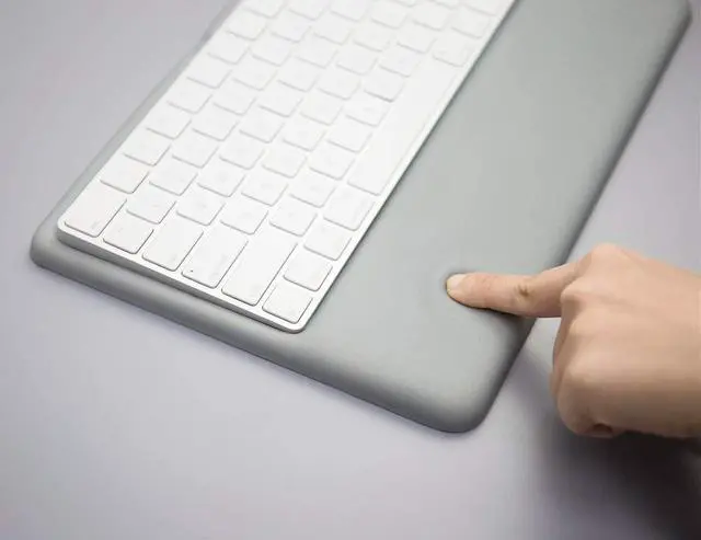Alt view image 3 of 7 - Wrist Rest Ergonomic Keyboard Stand Compatible with Wireless Magic Keyboard 2 with Numeric Keypad (Gray Silicone)