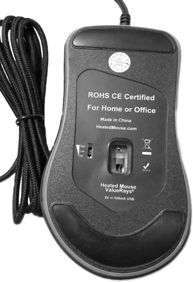 Alt view image 2 of 7 - Heated Mouse Quiet Click Heated Buttons Universal Size (Solid Black)