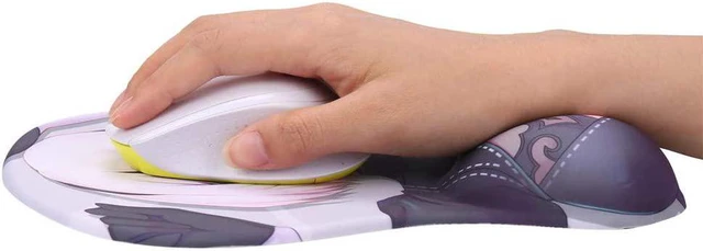 Alt view image 4 of 7 - 2B Anime Mouse Pads with Wrist Rest Gaming 3D Mousepads 2Way Skin (2B 01)