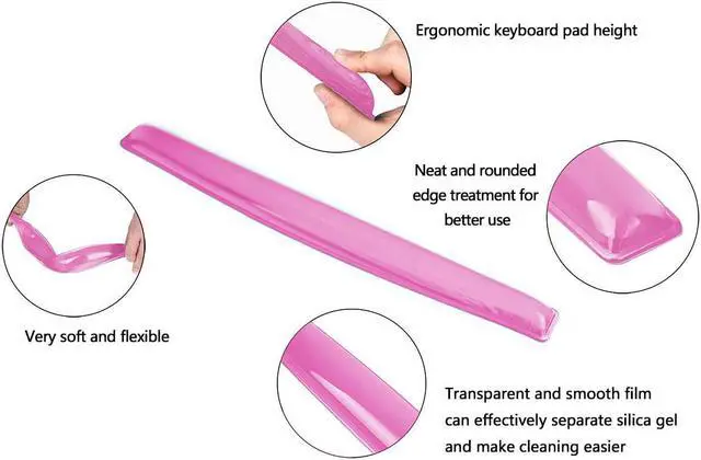 Alt view image 4 of 6 - Gel Keyboard & Mouse Wrist Rest Set - Keyboard Wrist Rest Pad & Mouse Support for Office Gaming Pad Computer Laptop Ergonomic Comfortable Pain Relief-Pink Pad Set