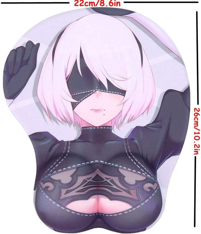 Alt view image 2 of 7 - 2B Anime Mouse Pads with Wrist Rest Gaming 3D Mousepads 2Way Skin (2B 01)