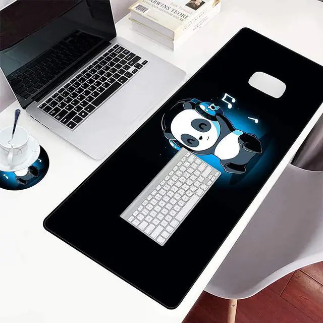 Alt view image 3 of 6 - Extended Large Gaming Mouse Pad with Stitched Edges, XXL Mouse Pad Large (31.5x11.8 Inch) w/ Brilliant Design, Desk Mat Keyboard Pad with Anti Slip Base, Multifunctional Desk Pad - Music Panda