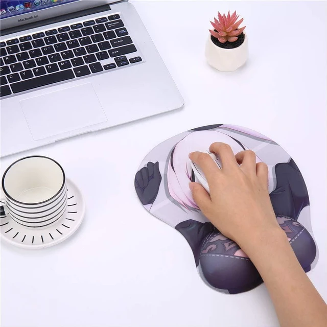 Alt view image 6 of 7 - 2B Anime Mouse Pads with Wrist Rest Gaming 3D Mousepads 2Way Skin (2B 01)