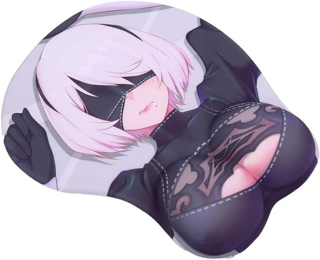 Alt view image 3 of 7 - 2B Anime Mouse Pads with Wrist Rest Gaming 3D Mousepads 2Way Skin (2B 01)