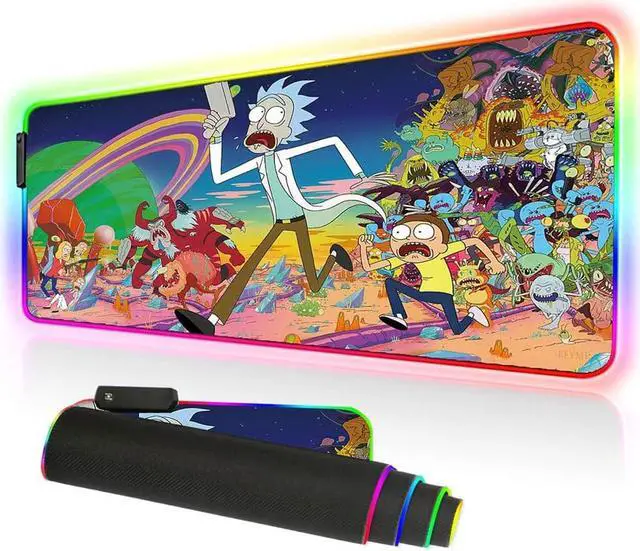 Main image of RGB Gaming Mouse Pad XXL (800x300mm) - Non-Slip Rubber Base, Smooth Surface, 10 LED Modes, Micro-USB | Computer Carpet Desk Mat for PC, Laptop, Gaming Accessories