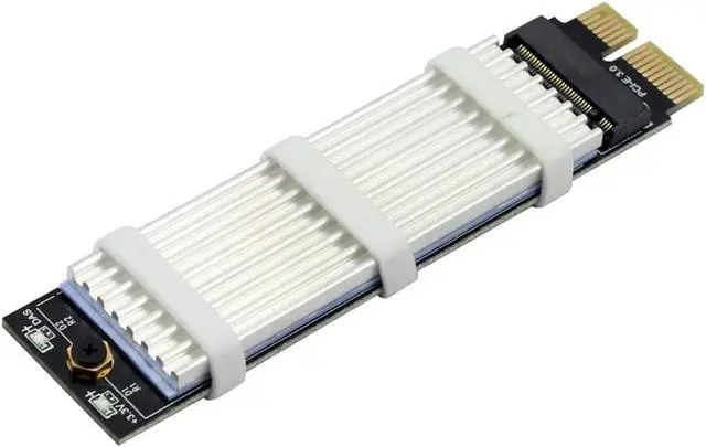 Alt view image 2 of 7 - JMT PCI-E PCI Express 3.0 X1 to M.2 M Key Interface NVMe SSD PCIE M.2 Riser Card Adapter Heatsink SSD 2230 2242 2260 2280 Full Speed (with Silver Heatsink)