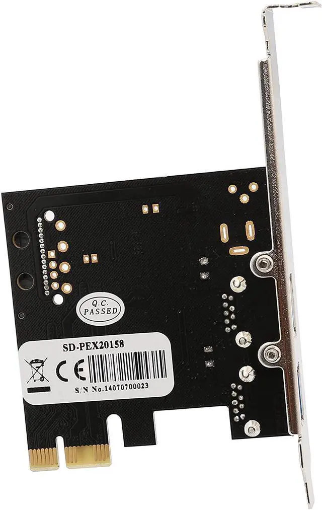 Alt view image 3 of 7 - Syba SD-PEX20158 PCI Express Card x1 with USB 3.0 Type A 2 Ports Super Speed and 15-Pin Power Connector Eltron Chipset
