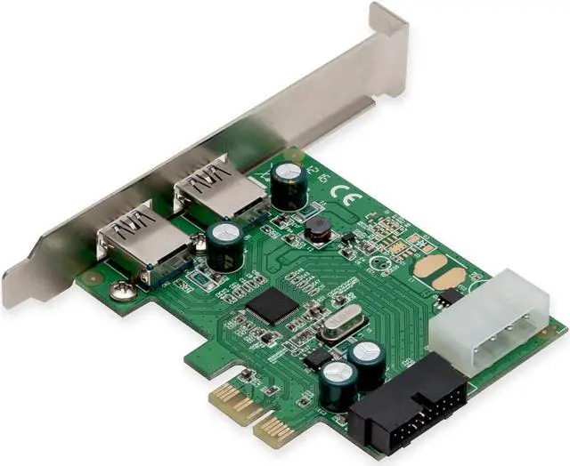Alt view image 5 of 7 - Syba 2 External USB 3.0 Port and 19 Pin Internal Header PCIe 2.0 x1  4 Port USB 3.0 PCI-Express x1 Renesas D720201 Chipset Molex Power Input
