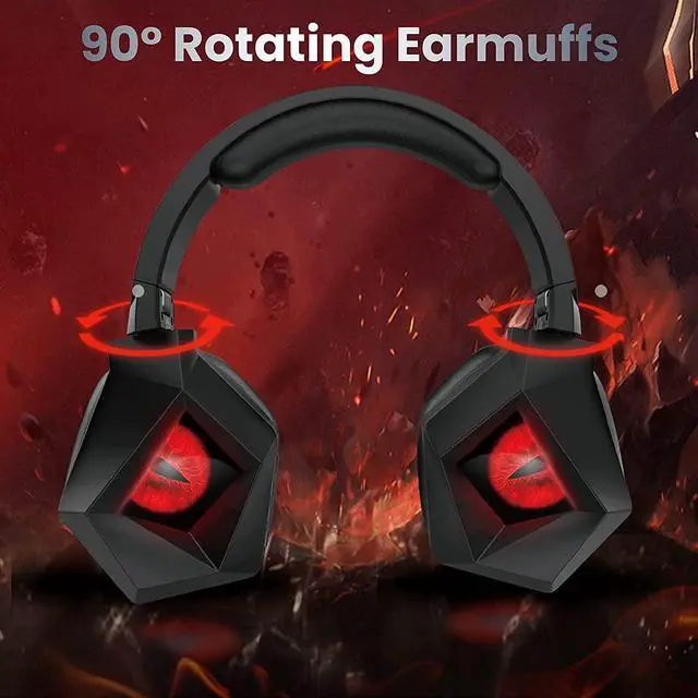 Alt view image 4 of 7 - Wireless Headphones, BooMood Wireless Gaming Headset, Headphones Wireless Bluetooth for PS5, PS4, PC, Detachable Noise Cancelling Microphone, Comfortable Memory Foam, Wired Mode for Xbox One