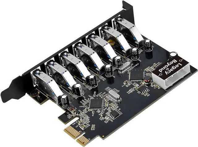 Alt view image 2 of 7 - Legacy and Beyond Series PCIe to USB 3.0 7-Port PCI Express Card (External PCIe Host Card), Supports UASP