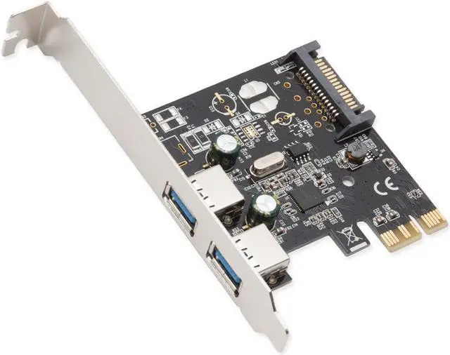 Main image of Syba USB 3.0 PCI-E x1 Adapter Card, 2 External USB 3.0 Type A Ports, Requires SATA Power, Renesas Chipset - SD-PEX20160