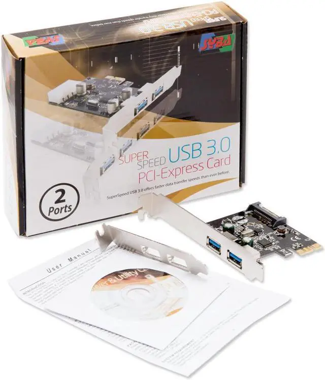 Alt view image 3 of 7 - Syba USB 3.0 PCI-E x1 Adapter Card, 2 External USB 3.0 Type A Ports, Requires SATA Power, Renesas Chipset - SD-PEX20160