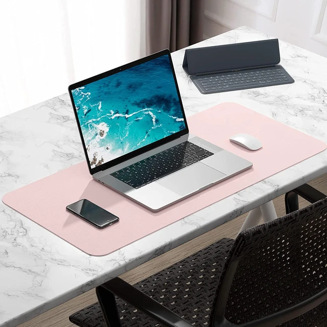 Alt view image 7 of 7 - Desk Pad 30 x 14 PU Leather Desk Mat XL Extended Mouse Pad Waterproof Desktop Blotter Protector Non-Slip Ultra Thin Large Laptop Keyboard Writing Mat for Office Home Pink