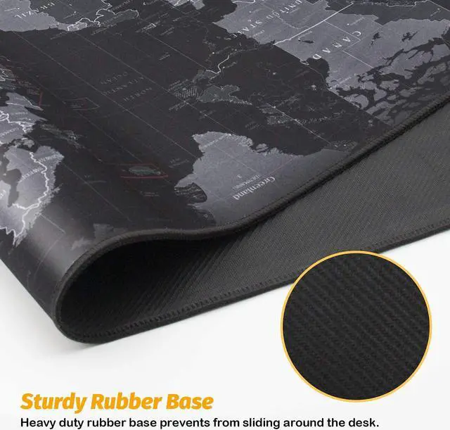Alt view image 5 of 7 - HD Map Gaming Mouse Pad XX Large Mouse Pads 35.4X15.74 in Extended Computer Mouse Mat for Wireless Mouse Keyboard with Stitched Edges Waterproof Non-Slip Base Mousepads for Office Home Game Lovers