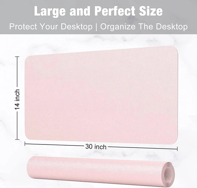 Alt view image 3 of 7 - Desk Pad 30 x 14 PU Leather Desk Mat XL Extended Mouse Pad Waterproof Desktop Blotter Protector Non-Slip Ultra Thin Large Laptop Keyboard Writing Mat for Office Home Pink