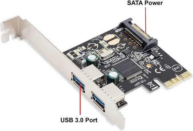 Alt view image 5 of 7 - Syba SD-PEX20158 PCI Express Card x1 with USB 3.0 Type A 2 Ports Super Speed and 15-Pin Power Connector Eltron Chipset