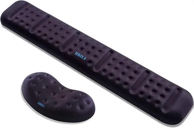 Main image of BRILA Upgraded Ergonomic Keyboard and Mouse Wrist Rest Support Cushion Pad Set - Comfy Soft Memory Foam Gel Padding & Non-Slip Palm/Hand/Wrist Pain Relief Rest Pad for Office Work, PC Gaming, Laptop