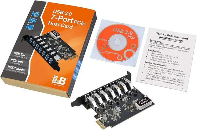 Alt view image 7 of 7 - Legacy and Beyond Series PCIe to USB 3.0 7-Port PCI Express Card (External PCIe Host Card), Supports UASP