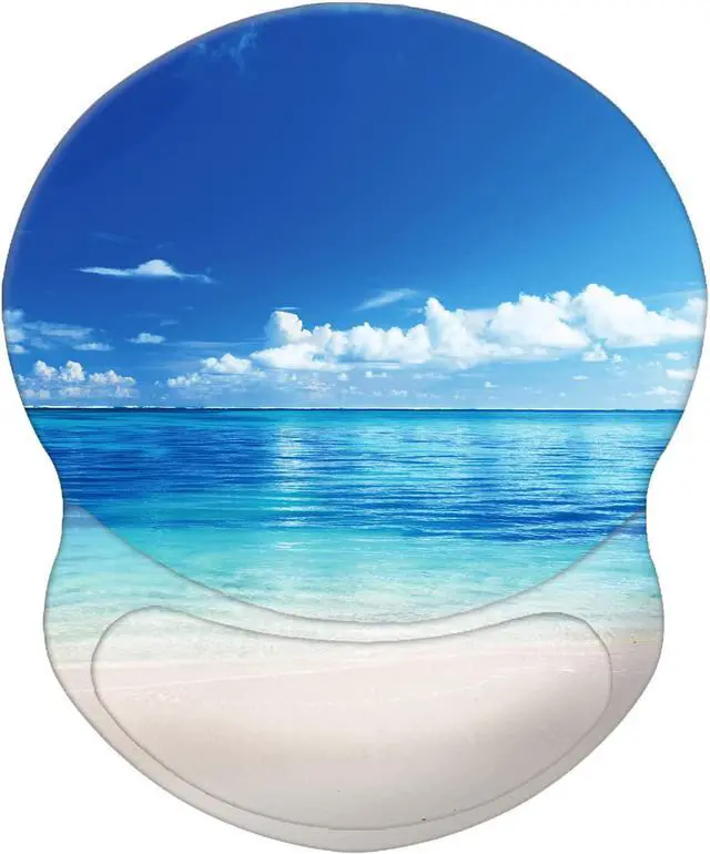 Main image of Mouse Pad Ergonomic Mouse Pad with Wrist Support Pain Relief Comfort Wrist Rest Pad with Non-Slip PU Base for Gaming Home Office & Travel Summer Beach