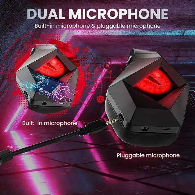 Alt view image 7 of 7 - Wireless Headphones, BooMood Wireless Gaming Headset, Headphones Wireless Bluetooth for PS5, PS4, PC, Detachable Noise Cancelling Microphone, Comfortable Memory Foam, Wired Mode for Xbox One