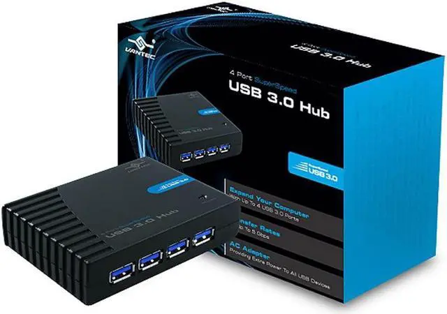 Main image of Vantec UGT-MH430U3 4-Port SuperSpeed USB 3.0 Hub (Black)