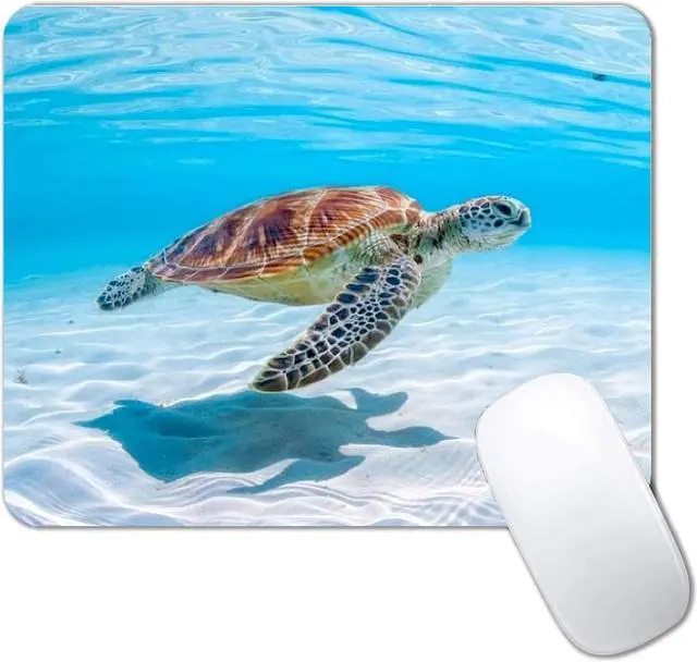 Main image of Sea Turtle Mouse Pad Non-Slip Rubber Base Gaming MousePads for Computers Laptop Office Cute Mouse Pads with Designs for Women 9.5x7.9x0.12 Inch(240mm x 200mm x 3mm)