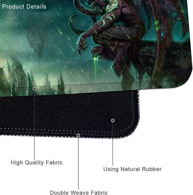 Alt view image 4 of 6 - Xushop Gaming Mouse Pad, Large Extended Mouse Pad with Stitched Edge (35.4x15.7 in) XXL Desk Mat for Gamer, Office & Home (90x40 illd long014)