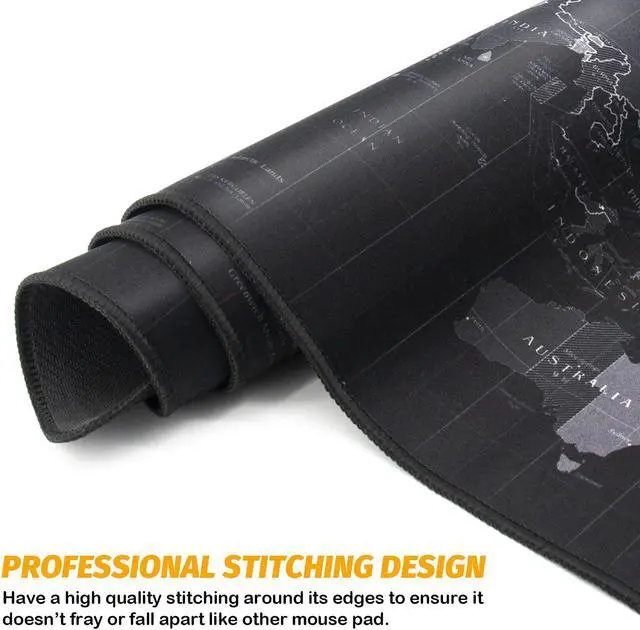 Alt view image 6 of 7 - HD Map Gaming Mouse Pad XX Large Mouse Pads 35.4X15.74 in Extended Computer Mouse Mat for Wireless Mouse Keyboard with Stitched Edges Waterproof Non-Slip Base Mousepads for Office Home Game Lovers