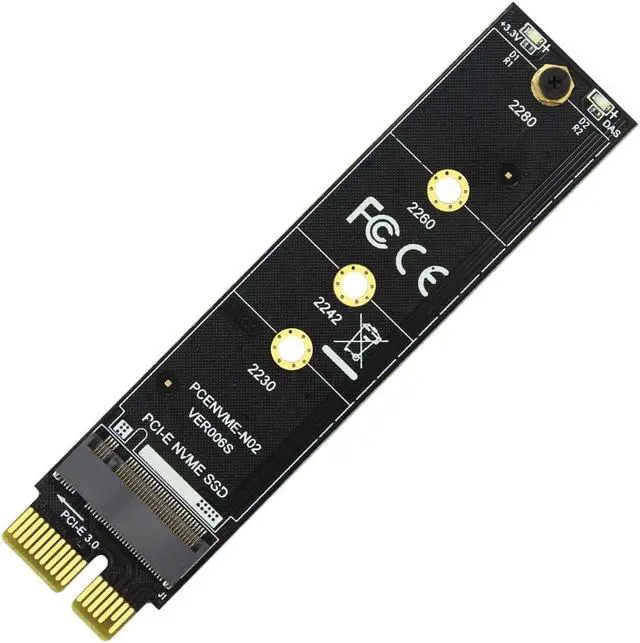 Alt view image 4 of 7 - JMT PCI-E PCI Express 3.0 X1 to M.2 M Key Interface NVMe SSD PCIE M.2 Riser Card Adapter Heatsink SSD 2230 2242 2260 2280 Full Speed (with Silver Heatsink)