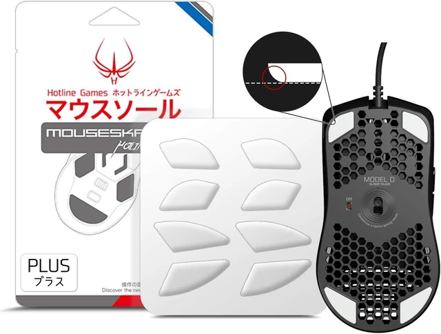 Main image of HOTLINEGAMES 2Sets 3.0 Plus Rounded Curved Edges Mouse Feet Skates Compatible with Model O, Model O- (Minus) Gaming Mouse feet Replacement, Professional Mice Upgrade Kit