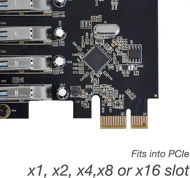 Alt view image 5 of 7 - Legacy and Beyond Series PCIe to USB 3.0 7-Port PCI Express Card (External PCIe Host Card), Supports UASP