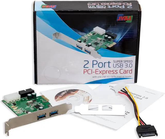 Alt view image 6 of 7 - Syba 2 External USB 3.0 Port and 19 Pin Internal Header PCIe 2.0 x1  4 Port USB 3.0 PCI-Express x1 Renesas D720201 Chipset Molex Power Input