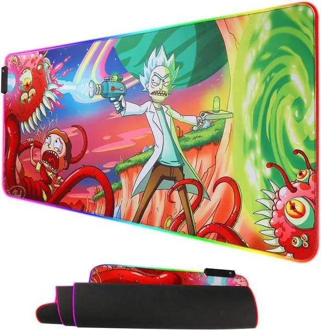 Main image of RGB Mouse Pad LED Light Gaming Mouse Pad with Rubber Base Colorful Computer Carpet Desk Mat for PC Laptop (31.5 11.8 inch) (80x30 rggun)