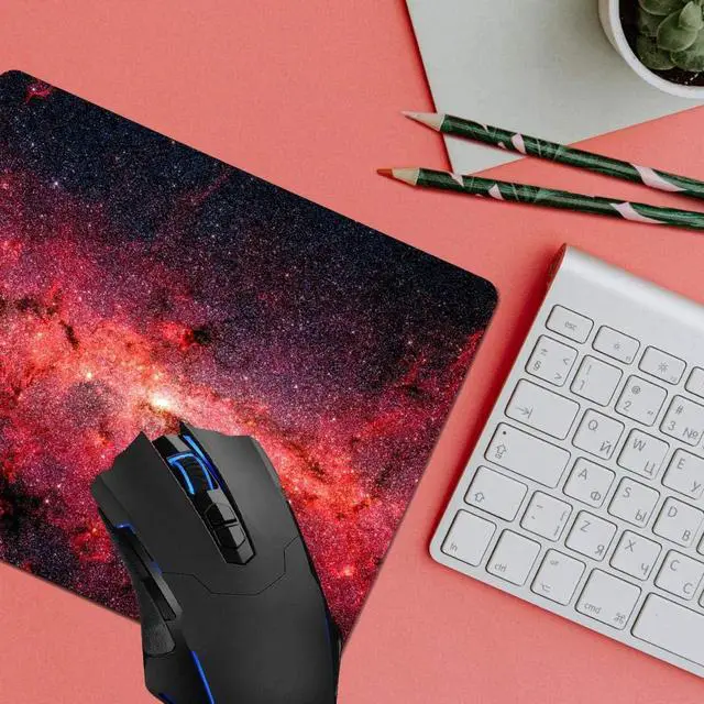 Alt view image 2 of 7 - Mouse Pad Milky Way Galaxy Computer Mouse Pads Desk Accessories Non-Slip Rubber Base Mousepad for Laptop Mouse